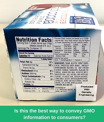 Is this the best way to convey GMO information to consumers?” 