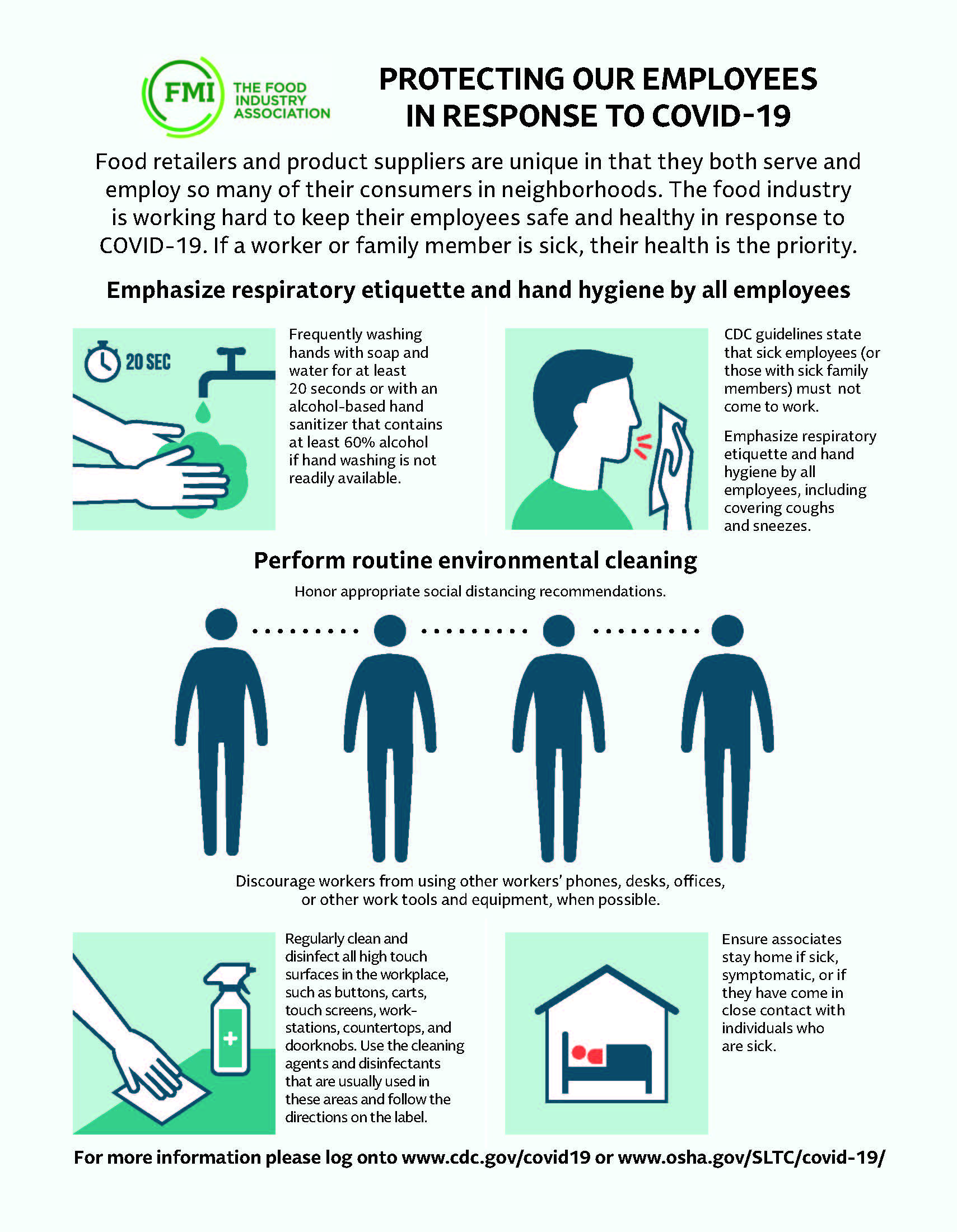 If symptoms begin to show, do not come to work on campus. FMI | Worker and Customer COVID-19 Safety Resources