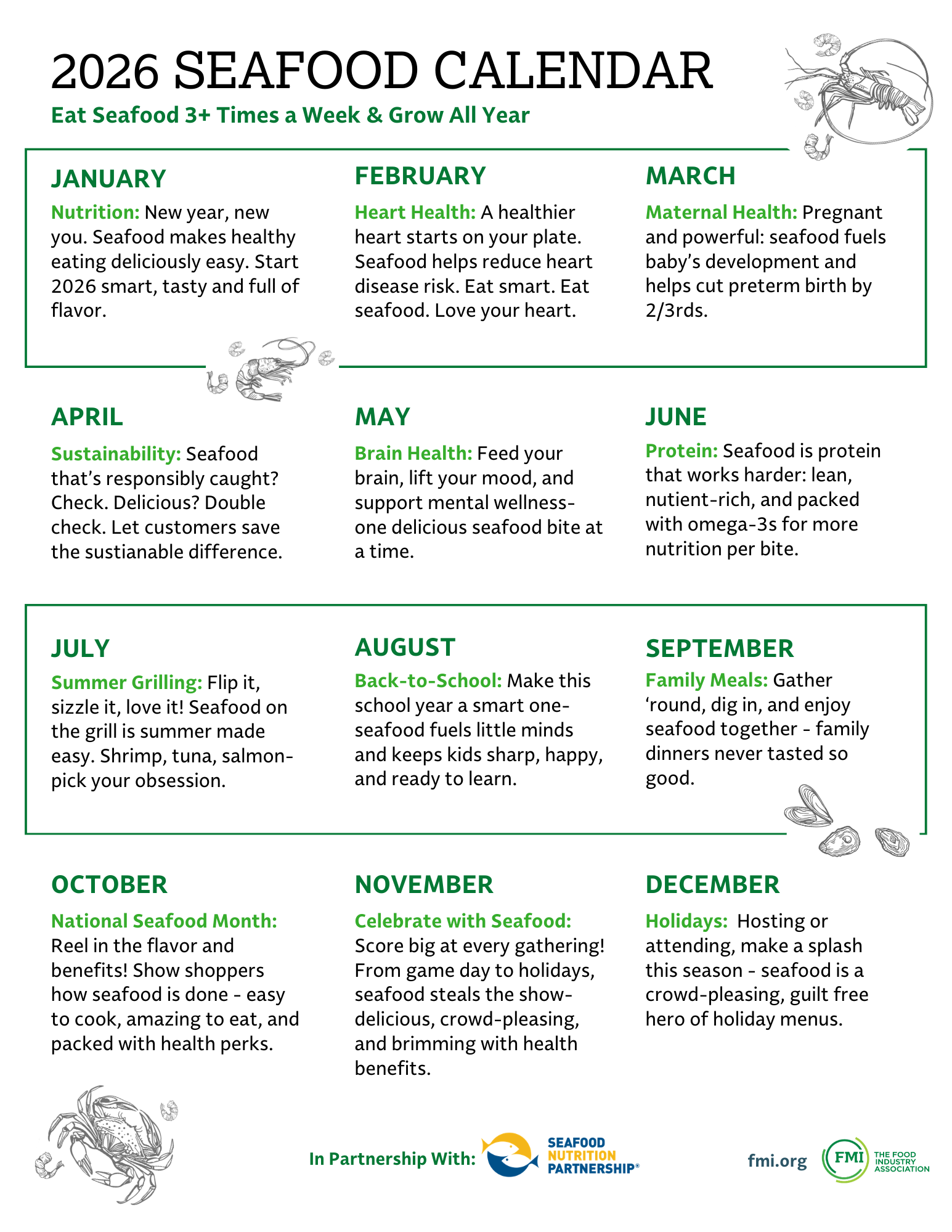 2026 Seafood Calendar 