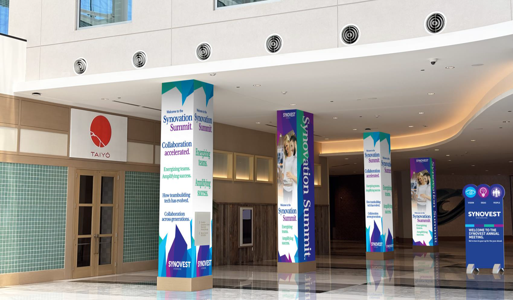 Columns near Registration Desk