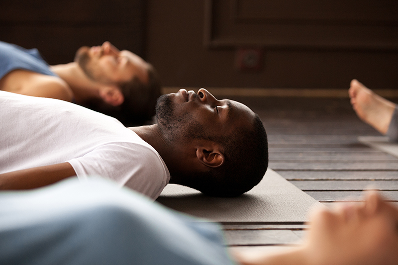 Image of students in a Yoga Nidra Sleep Class