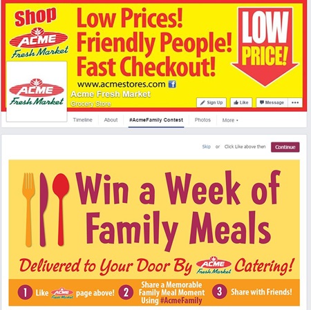 Acme Fresh Market Contest - Social Media Contests on National Family Meals Month Social Media Contests on National Family Meals Month
