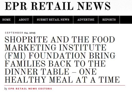 ShopRite Broadcasting the News about National Family Meals Month Broadcasting the News about National Family Meals Month
