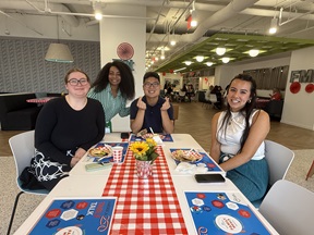 FMI staff sharing a potluck lunch