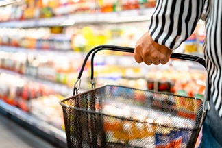Grocery Shopper with Basket