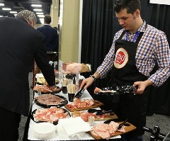 Meat Conference Exhibit Floor Tasting