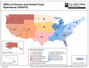 Office of Human and Animal Food Operations Map