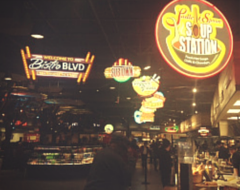 Supermarket and Food Trucks