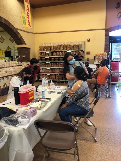 Vaccine clinic in tortilla dept in Santa Ana Store