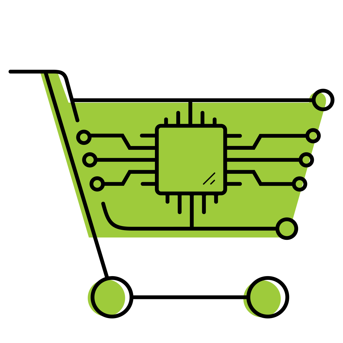 Connected grocery cart illustration