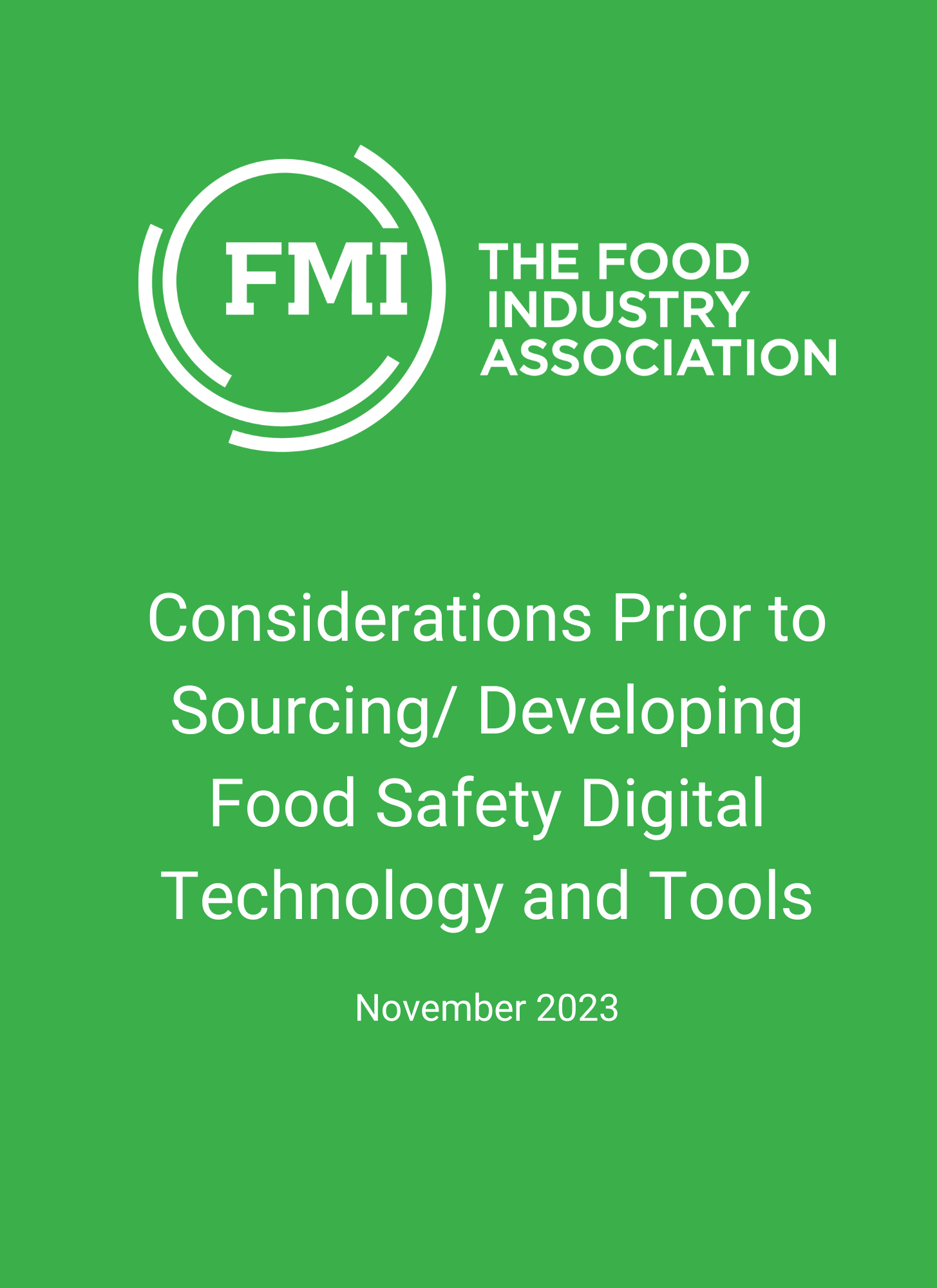 Cover for Food Safety Technology Doc