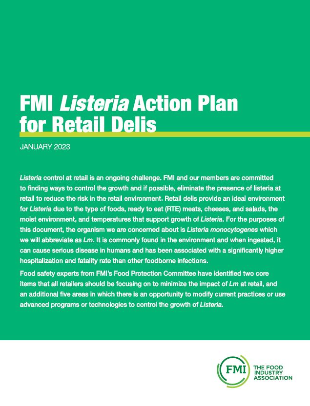 Listeria Action Plan for retail delis
