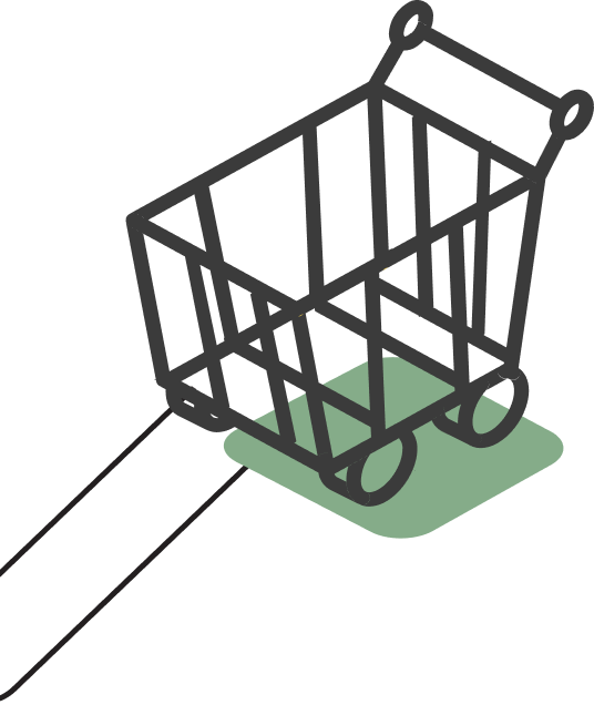 shopping cart with pathway