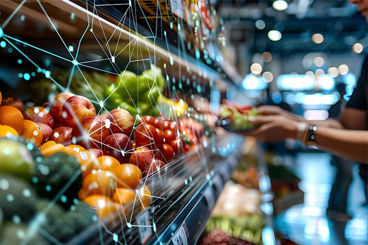 Woman picking out produce