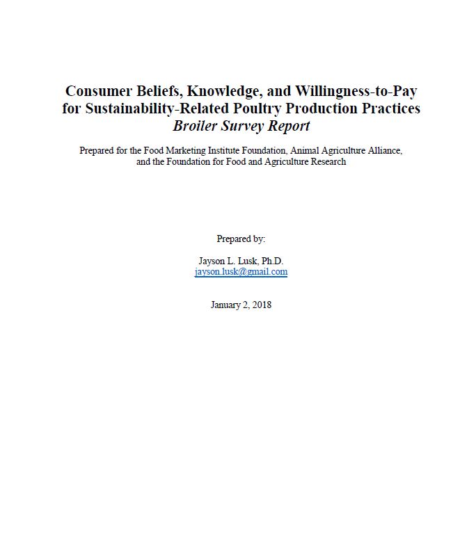 Consumer Willingness to pay poultry